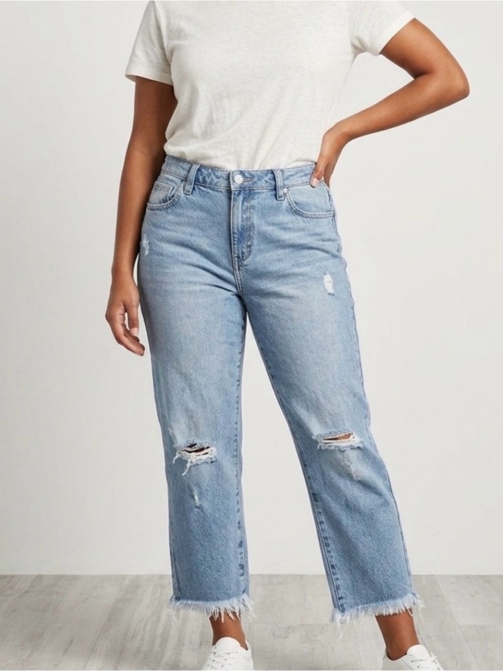 Liverpool straight leg Distressed High-Rise Women’s Jeans